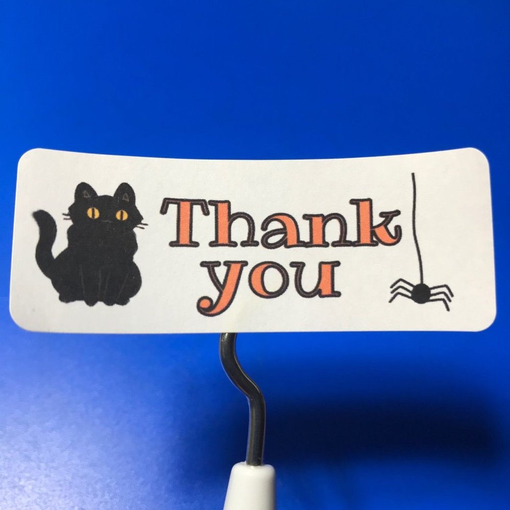 90 thank you black cat halloween theme stickers 3 pages